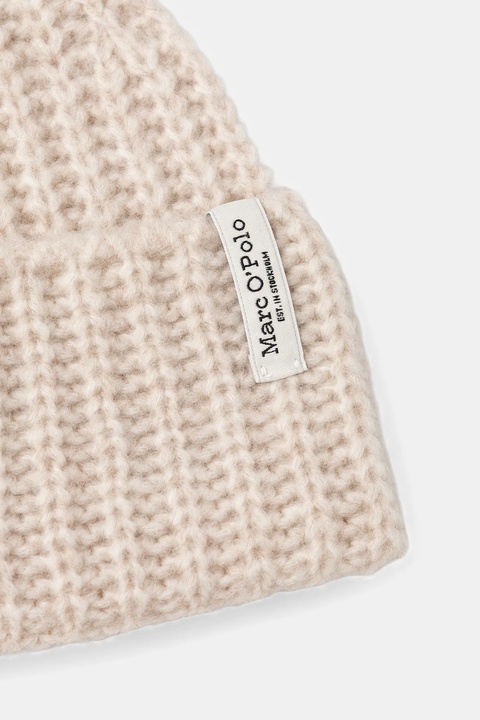 Marc O'Polo czapka z dodatkiem wełny kolor beżowy 509612101041 - zdjęcie produktu nr 2