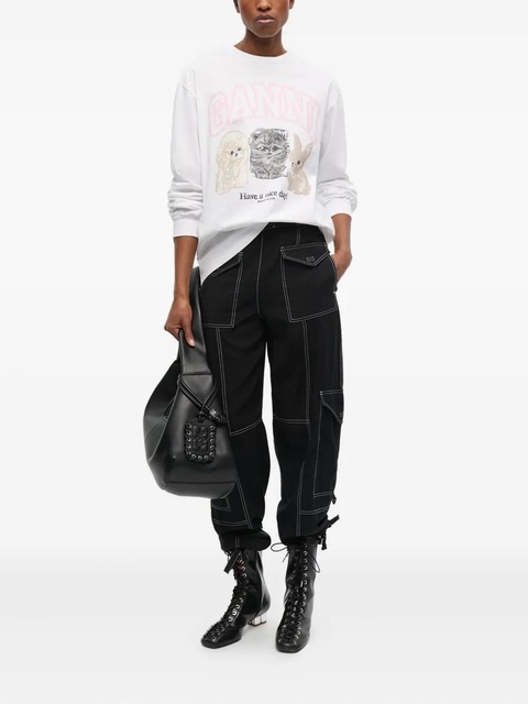 GANNI logo-print sweatshirt - White - zdjęcie produktu nr 2