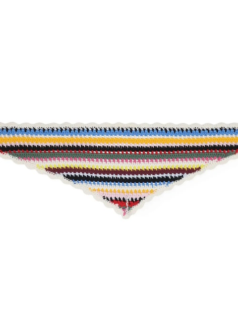 GANNI striped crochet triangle scarf - Blue - zdjęcie produktu nr 2