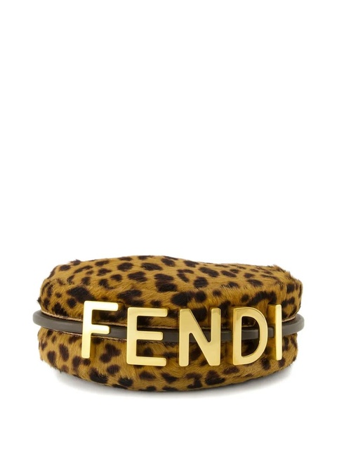 FENDI Fendigraphy nano logo-lettering leopard mini bag - Brown - zdjęcie produktu nr 1