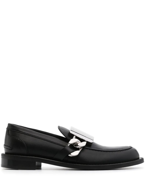 JW Anderson logo-engraved leather loafers - Black - zdjęcie produktu nr 1