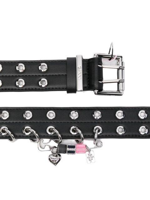 GANNI double-eyelet belt - Black - zdjęcie produktu nr 2