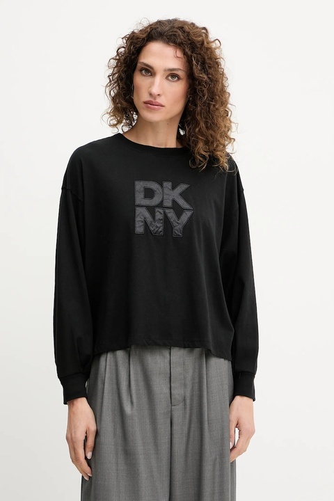 Dkny longsleeve bawełniany kolor czarny DJ5T1488 - zdjęcie produktu nr 1