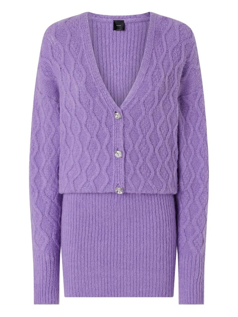 PINKO cable-knit button dress - Purple - zdjęcie produktu nr 1