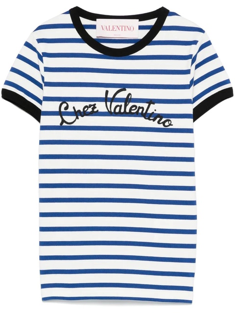 Valentino Garavani striped jersey T-shirt - Blue - zdjęcie produktu nr 2