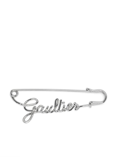 Jean Paul Gaultier logo-embellished safety pin - Silver - zdjęcie produktu nr 1