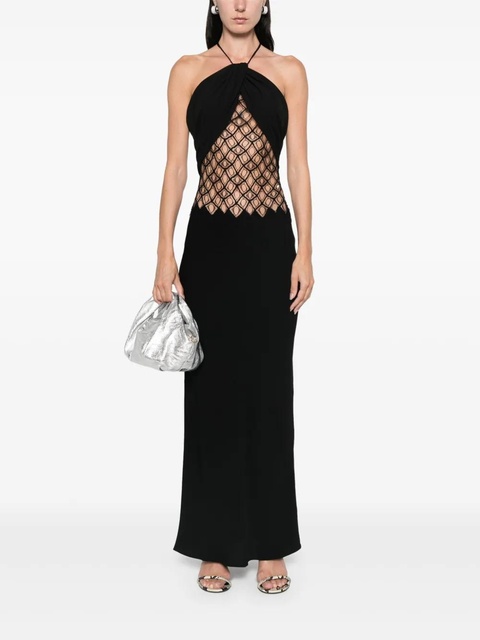 Christopher Esber net-detail silk maxi dress - Black - zdjęcie produktu nr 2