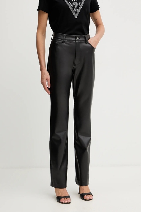 Guess spodnie damskie kolor czarny proste high waist W5BB75 K8S30 - zdjęcie produktu nr 1