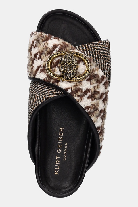 Kurt Geiger London klapki Chelsea Cross Strap Dr damskie kolor beżowy 3973139609 - zdjęcie produktu nr 2