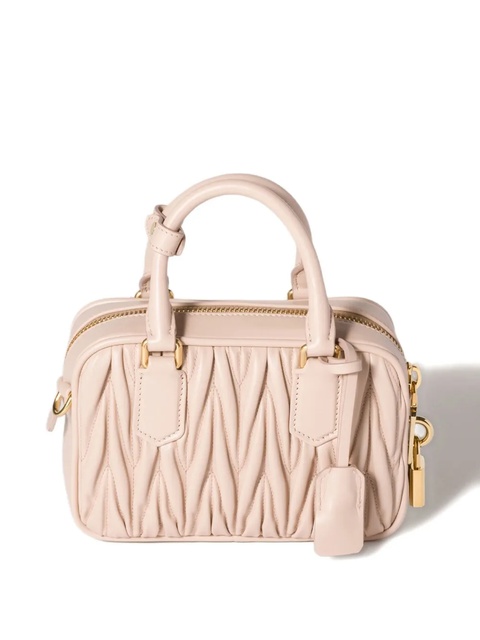 Miu Miu mini Arcadie matelassé leather bag - Pink - zdjęcie produktu nr 2