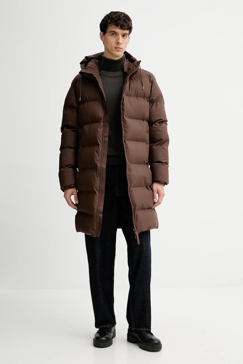 Rains kurtka przeciwdeszczowa Alta Longer Puffer Jacket W3T4 kolor brązowy zimowa 15130.23 - zdjęcie produktu nr 2