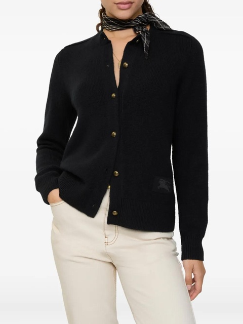 Burberry elbow-patch equestrian knight cardigan - Black - zdjęcie produktu nr 2