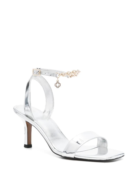 Maje 75mm mirror-effect leather sandals - Silver - zdjęcie produktu nr 2