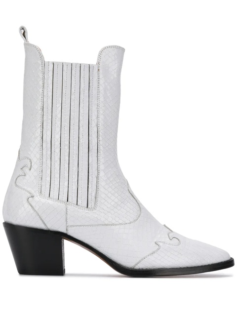 Paris Texas snakeskin effect cowboy boots - White - zdjęcie produktu nr 1