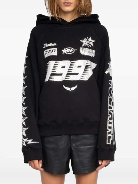 Zadig&Voltaire strass georgys mo multicross hoodie - Black - zdjęcie produktu nr 2