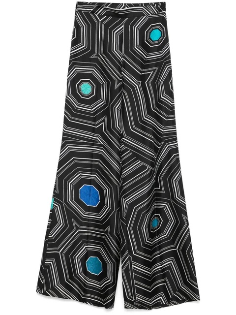 SANDRO x Louise Bourgeois geometric-print trousers - Black - zdjęcie produktu nr 1