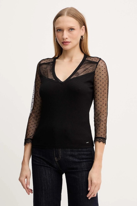Morgan bluzka damska kolor czarny gładka THAISA - zdjęcie produktu nr 1