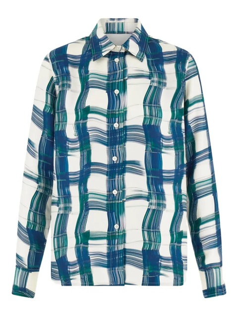 Ferragamo plaid silk shirt - Blue - zdjęcie produktu nr 1