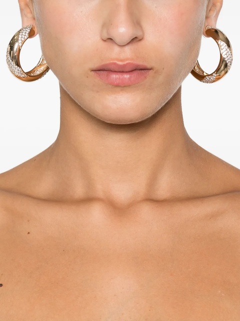 Self-Portrait twisted pave earrings - Gold - zdjęcie produktu nr 1