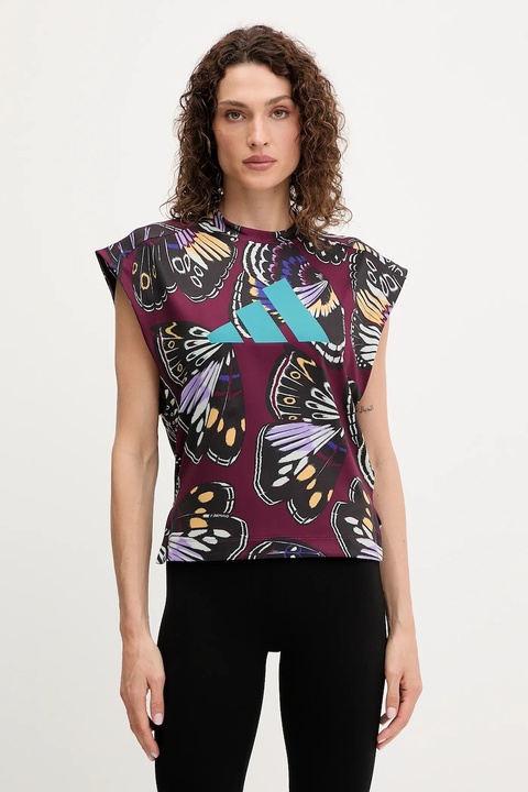 adidas Performance top treningowy x Farm Rio kolor bordowy KB5567 - zdjęcie produktu nr 1
