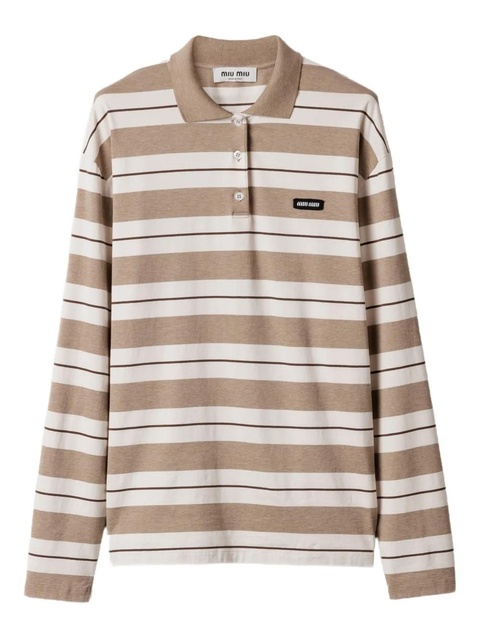 Miu Miu striped polo shirt - Neutrals - zdjęcie produktu nr 2