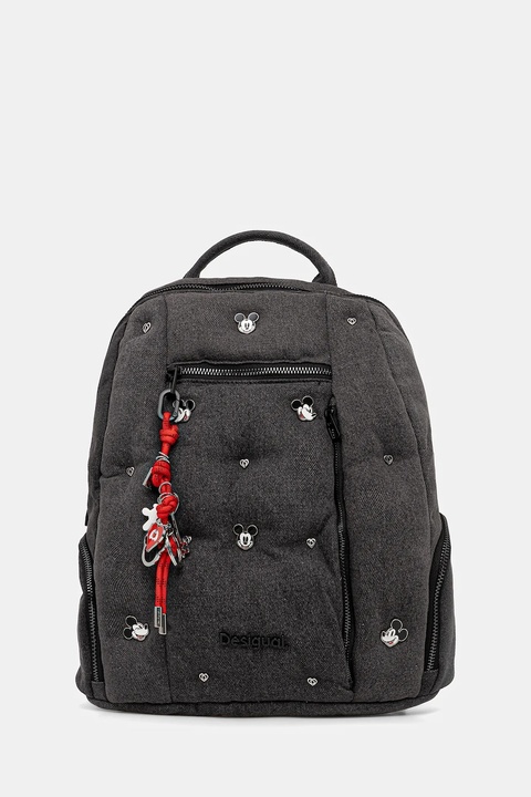 Desigual plecak MICKEY STU damski kolor szary mały z aplikacją 25WAKD04 - zdjęcie produktu nr 1