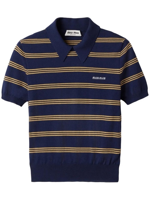 Miu Miu striped polo top - Blue - zdjęcie produktu nr 1