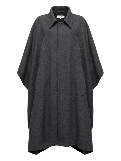 MM6 Maison Margiela asymmetric cape - Grey - zdjęcie produktu nr 1