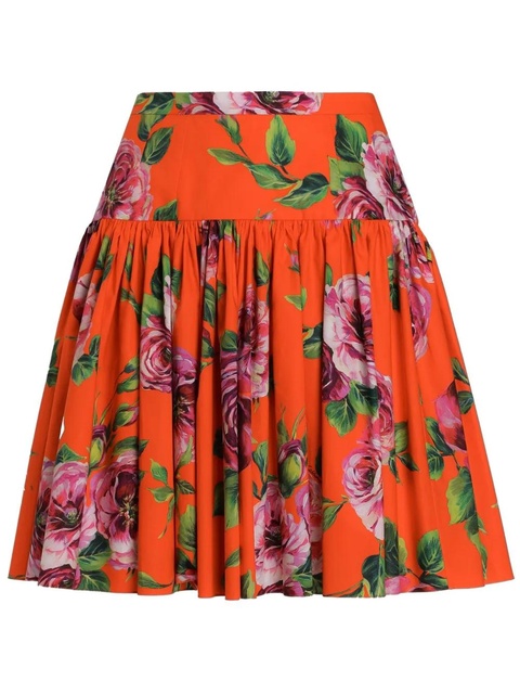 Dolce & Gabbana floral-print mini skirt - Red - zdjęcie produktu nr 1