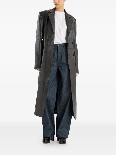 ROTATE BIRGER CHRISTENSEN double-breasted leather coat - Black - zdjęcie produktu nr 2