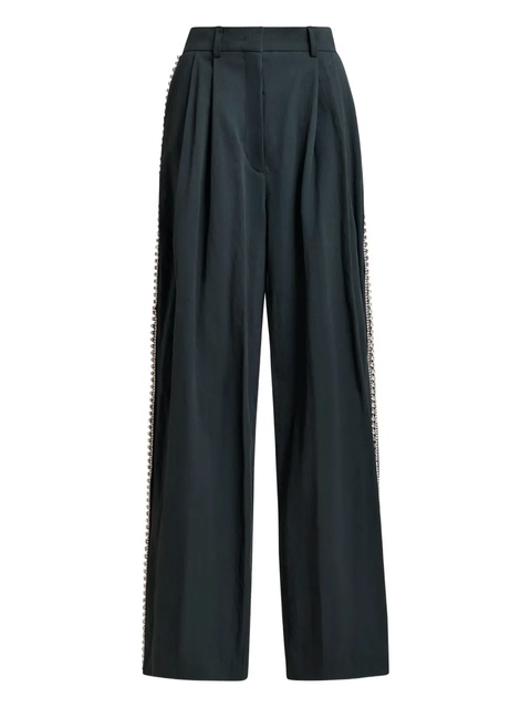 Essentiel Antwerp pleated rhinestone-trimmed trousers - Black - zdjęcie produktu nr 1