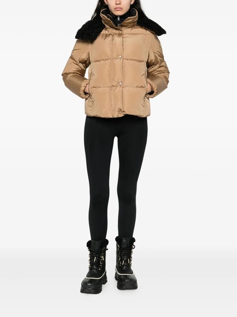 Moncler faux-fur collar zip-up coat - Neutrals - zdjęcie produktu nr 2
