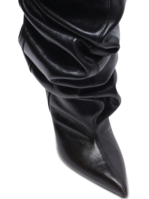 Balmain 95mm calfskin wedge over-the-knee boots - Black - zdjęcie produktu nr 2