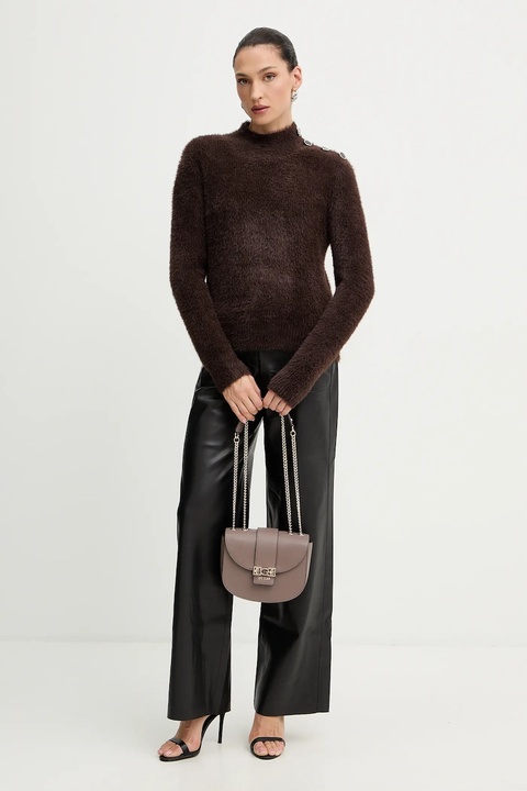 Morgan sweter damski kolor brązowy z golfem MFENNY - zdjęcie produktu nr 2