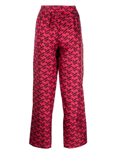 Versace logo-print silk pyjama bottoms - Red - zdjęcie produktu nr 2