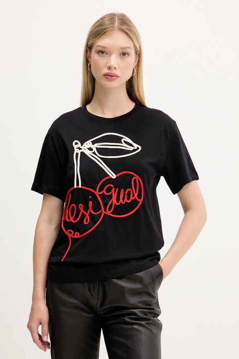 Desigual t-shirt bawełniany BERLIN damski kolor czarny 25WWTK51 - zdjęcie produktu nr 1