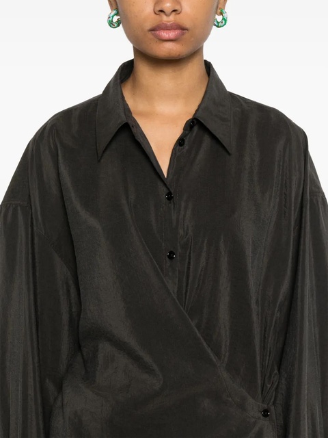 LEMAIRE twisted straight-collar shirt - Black - zdjęcie produktu nr 2