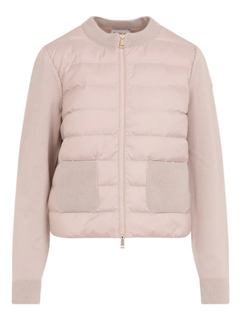 Moncler wool-panel quilted jacket - Pink - zdjęcie produktu nr 1
