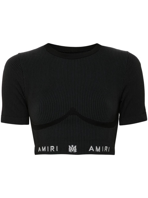 AMIRI cropped ribbed top - Black - zdjęcie produktu nr 1