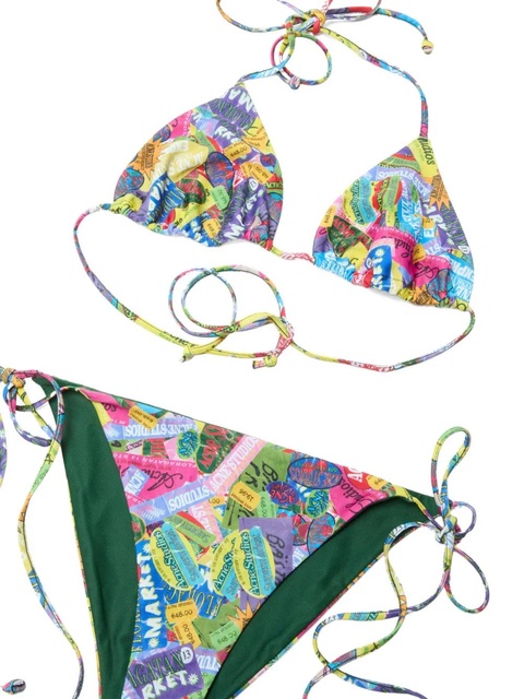 Acne Studios graphic-print bikini - Pink - zdjęcie produktu nr 1