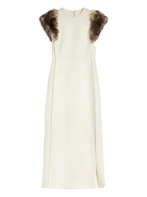 Jil Sander fur-trimmed sleeveless maxi dress - Neutrals - zdjęcie produktu nr 1
