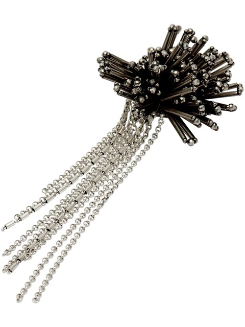 ISABEL MARANT beaded-embellished chain earrings - Silver - zdjęcie produktu nr 2
