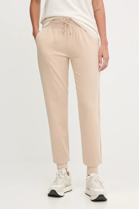 EA7 Emporio Armani spodnie dresowe damskie kolor beżowy gładkie AF13135.7W000461 - zdjęcie produktu nr 1