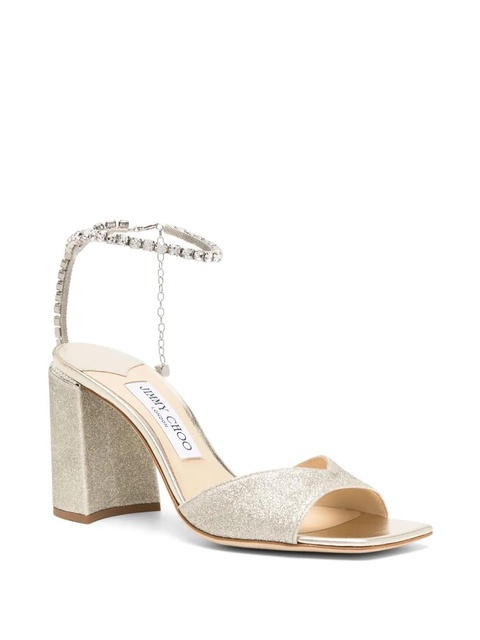 Jimmy Choo Saeda 85mm leather sandals - Gold - zdjęcie produktu nr 1