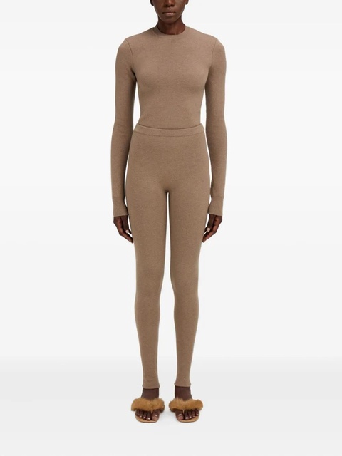 Ferragamo elasticated-waistband virgin-wool leggings - Neutrals - zdjęcie produktu nr 2