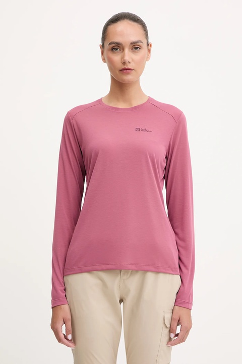 Jack Wolfskin longsleeve sportowy Vonnan kolor różowy A60290 - zdjęcie produktu nr 1