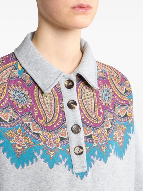 ETRO paisley-print cotton sweatshirt - Grey - zdjęcie produktu nr 2