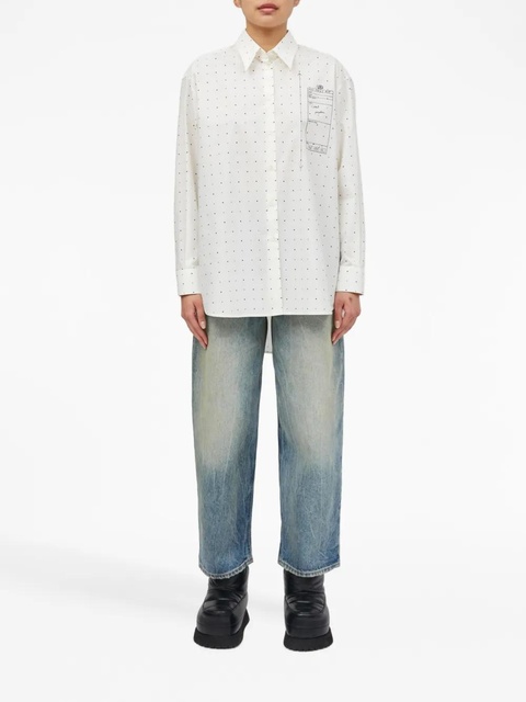 MM6 Maison Margiela polka dot-print cotton shirt - White - zdjęcie produktu nr 2