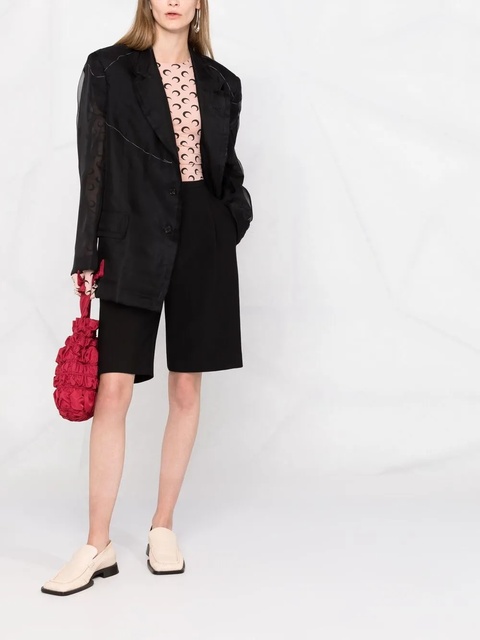 Maison Margiela sheer-panel single-breasted jacket - Black - zdjęcie produktu nr 1