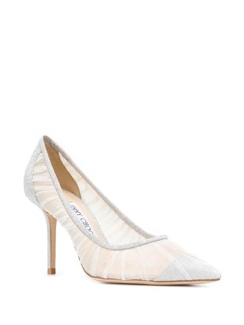 Jimmy Choo Love 85mm glitter pumps - White - zdjęcie produktu nr 1